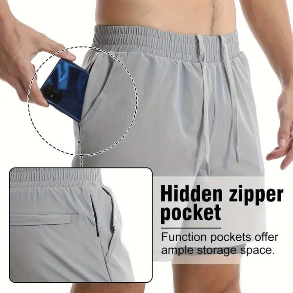 Mens Athletic Shorts 2-in-1 Gym Workout Running Shorts