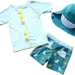 Baby and Toddler Boys' 3-Piece Swimsuit Set Bathing Suit with Hat
