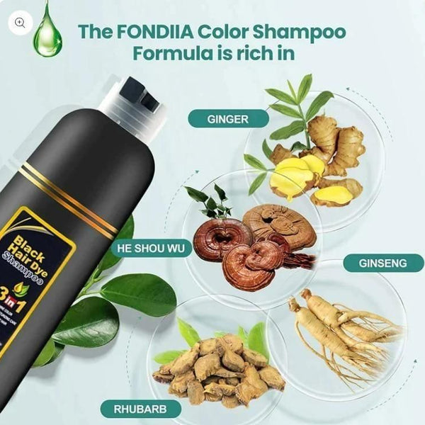 Unisex Instant Black Herbal Hair Dye Shampoo for Grey Hair Coverage 3 in 1(100ml)