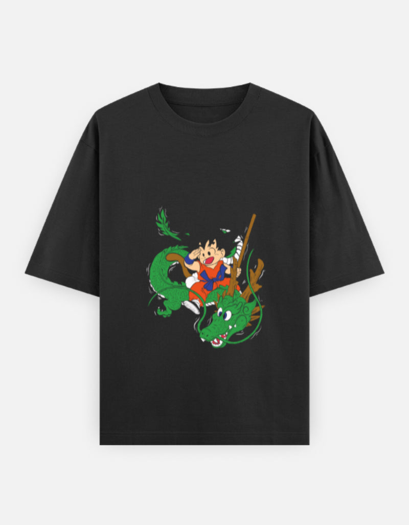 Kid Goku & Shenron: The Adventure Begins Unisex Oversized Classic T-Shirt