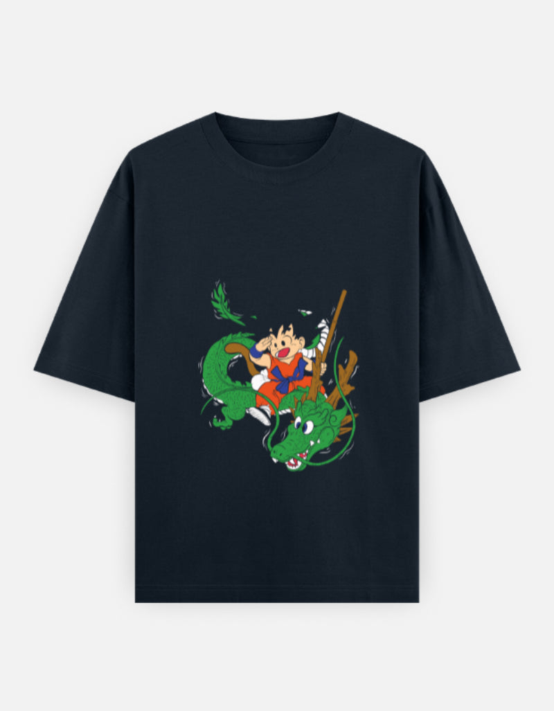 Kid Goku & Shenron: The Adventure Begins Unisex Oversized Classic T-Shirt