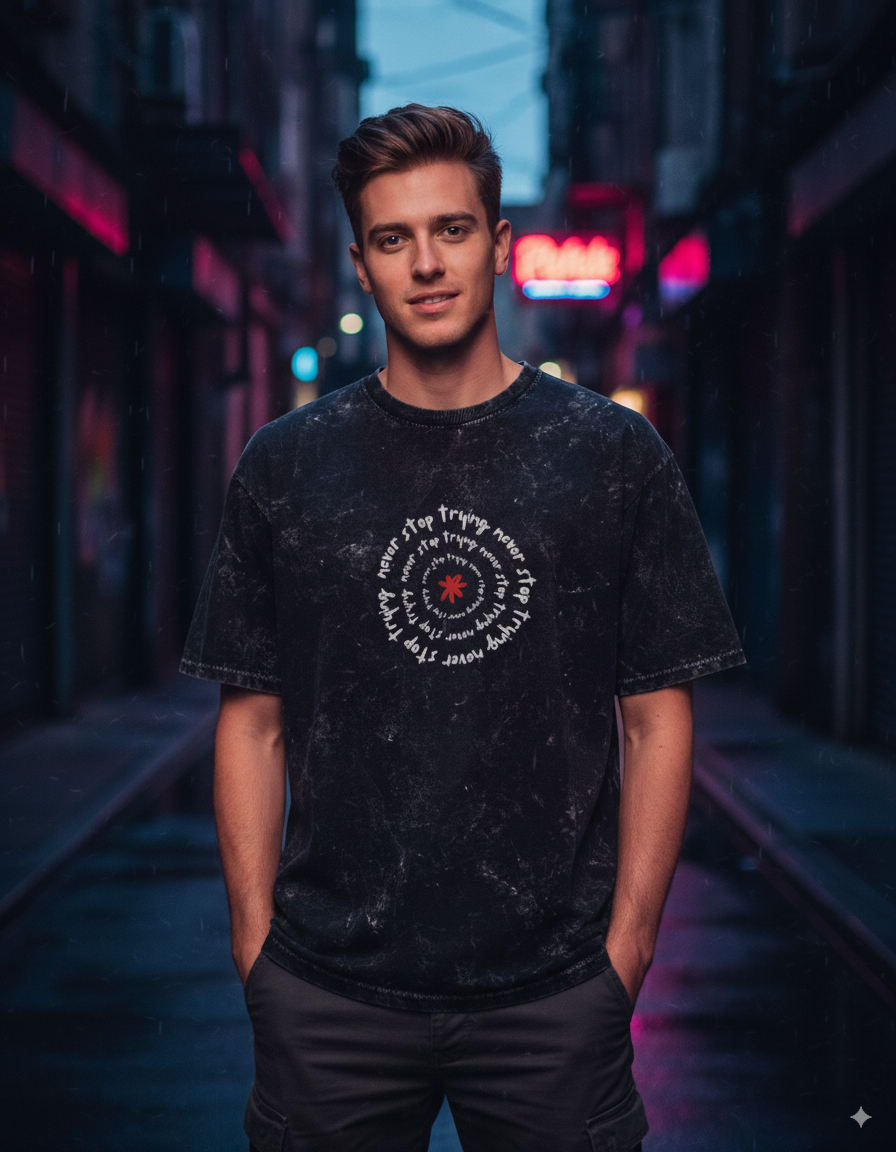 Men Acid Washed Oversized Tee