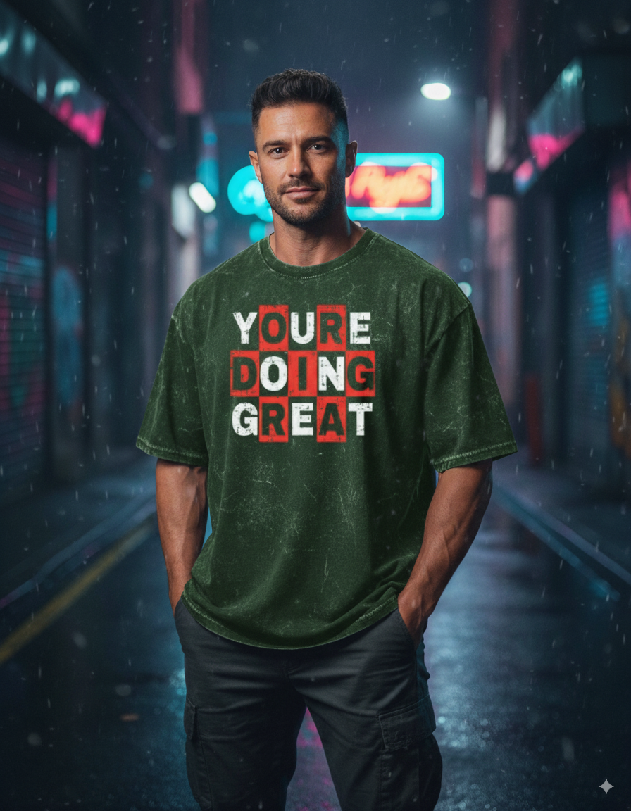 Men Acid Washed Oversized Tee